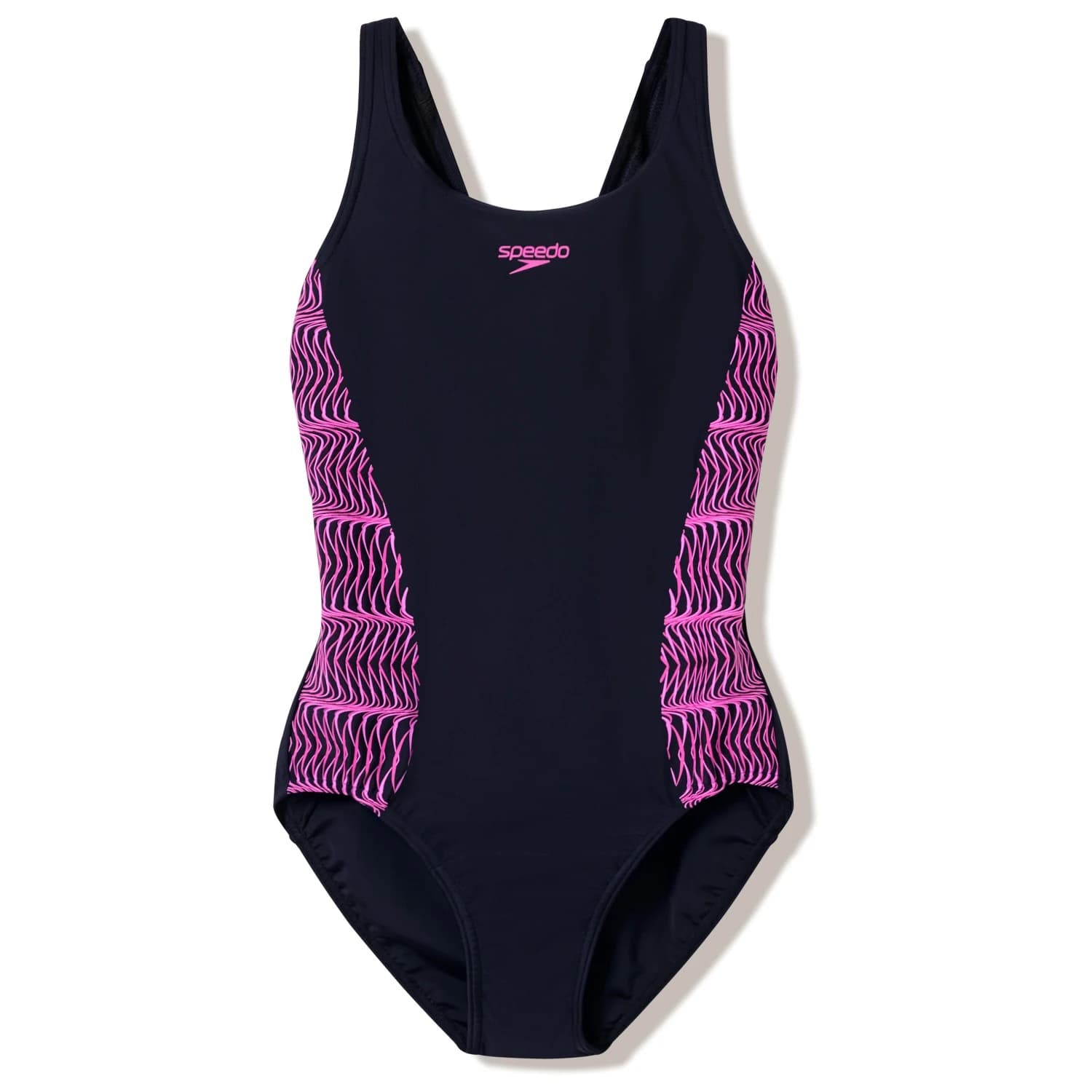 Дамски бански костюм Speedo Women's Placement Muscleback Swimsuit - Anthracite / Wineberry