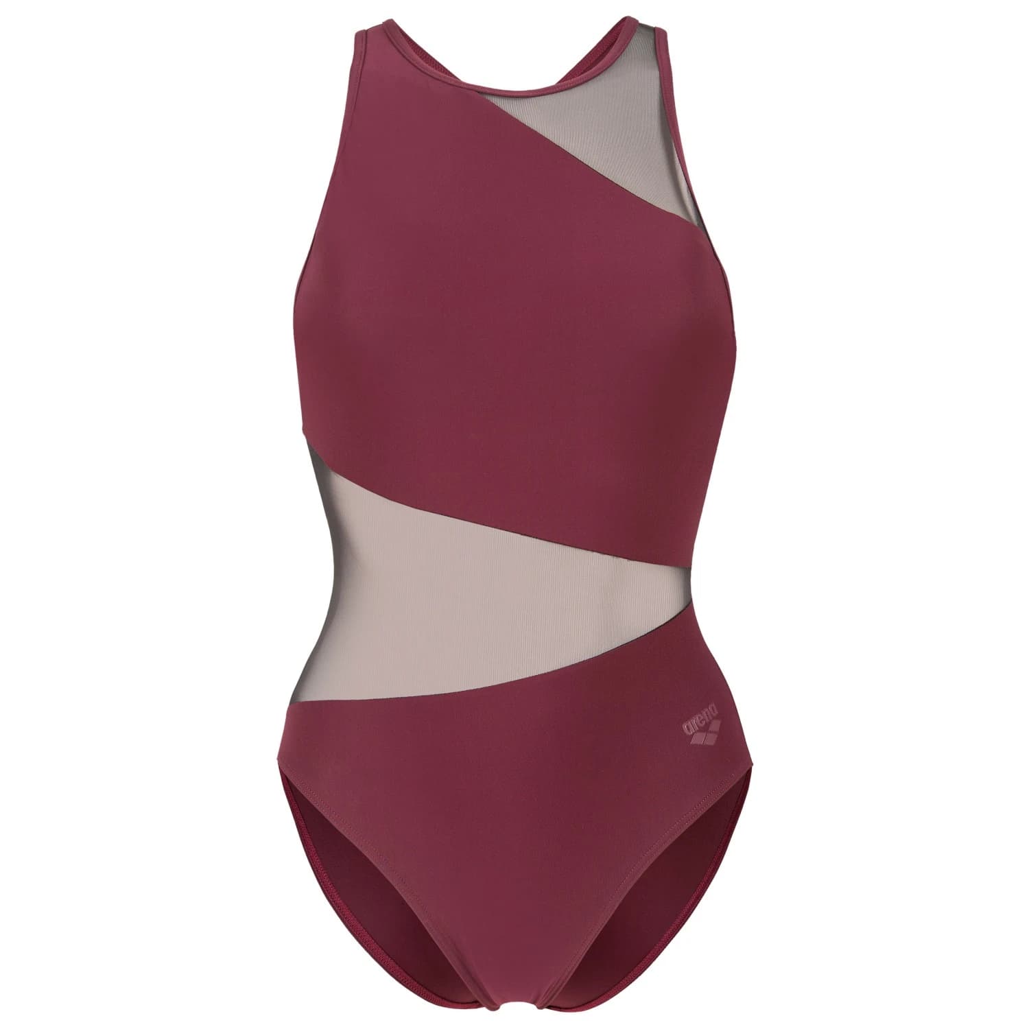 Дамски бански костюм Arena Women's Mesh Angle Swimsuit Vent Back B Swimsuit - Bordeaux