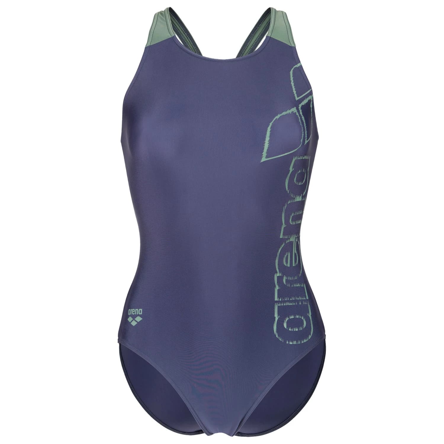 Дамски бански костюм Arena Women's Scratchy Swimsuit V Back Swimsuit - Navy / Sage
