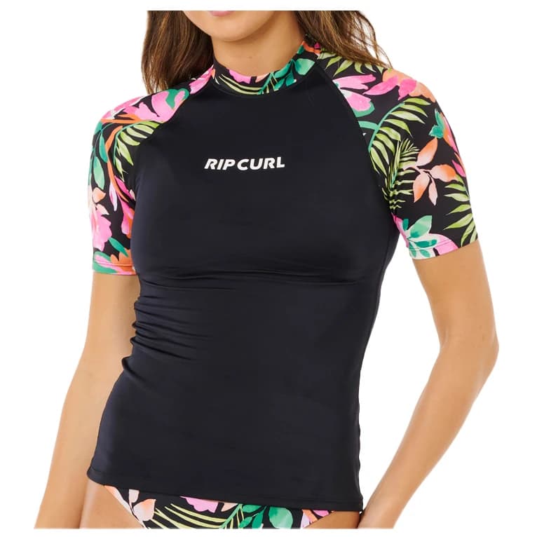 Дамска ликра Rip Curl Women's Molokai S/S Floral Insert Lycra - Black