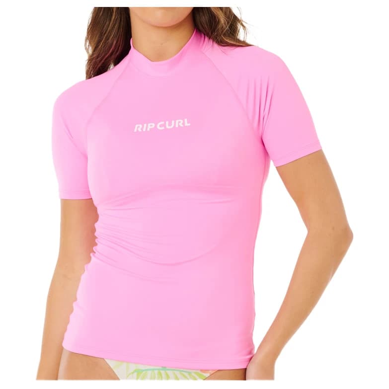 Дамска плажна тениска от ликра Rip Curl Women's Molokai S/S Solid UPF Rashguard Lycra - Super Pink