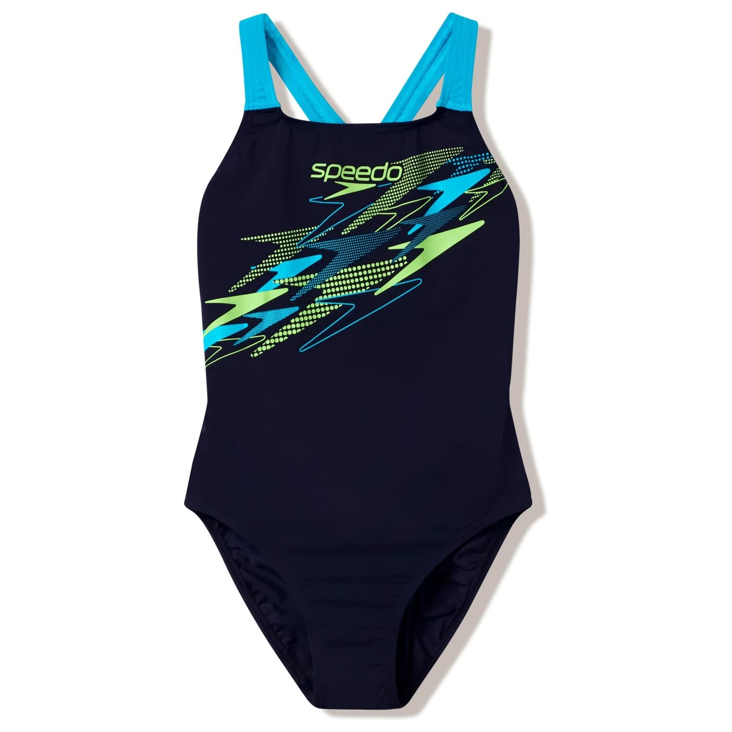 Дамски бански костюм Speedo Women's Medley Logo Medalist One Piece Swimsuit - Hyper Teal / Citrus Green