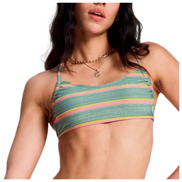 Дамско бикини долнище Roxy Women's Ocean Dreamer Cheeky Bikini bottom - Oil Green Say It With Stripes