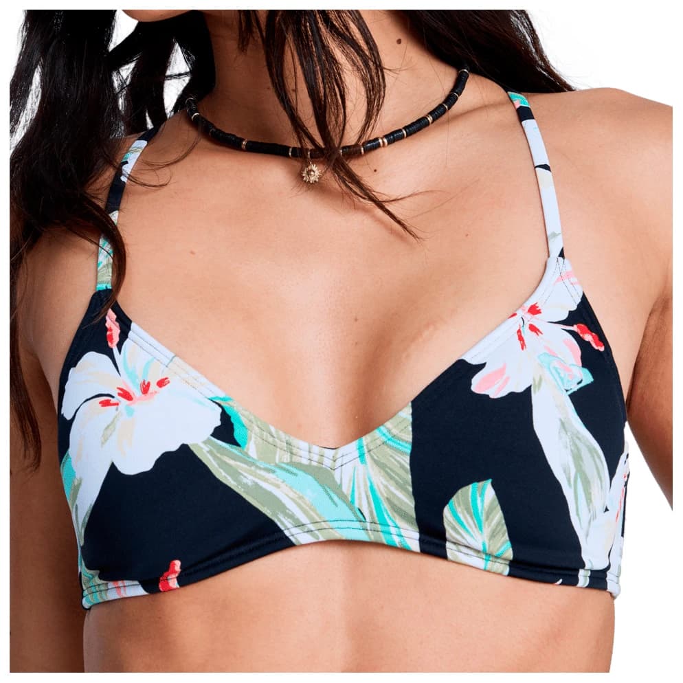 Дамско бикини горнище Roxy Women's PT Essentials Athletic Tri Bikini top - Anthracite Spring Charming