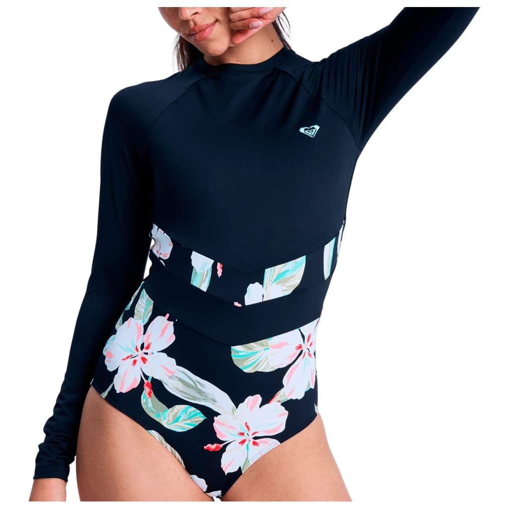 Дамска ликра Roxy Women's The Rider Zipped L/S Onesie PT Lycra - Anthracite Spring Charming