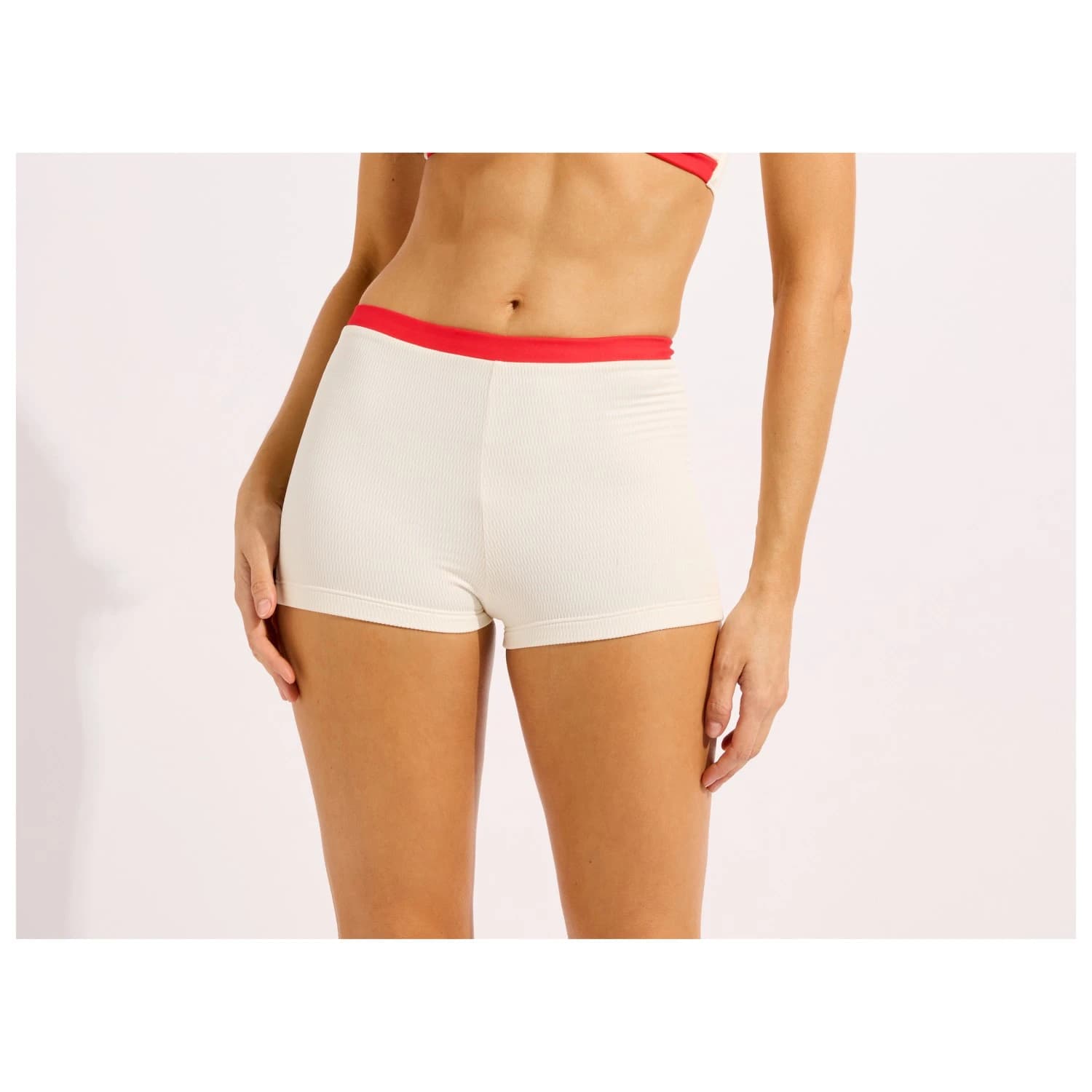 Дамско бикини долнище Seafolly Band Wave Belted Boyleg Pant Bikini bottom - Ecru