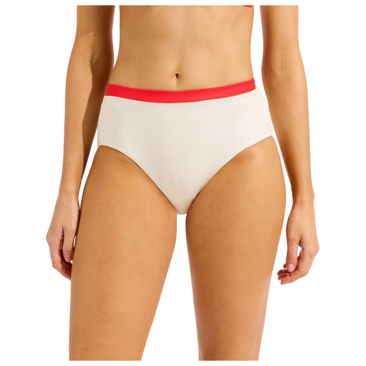 Дамско бикини долнище Seafolly Band Wave Belted High Waisted Pant Bikini bottom - Ecru