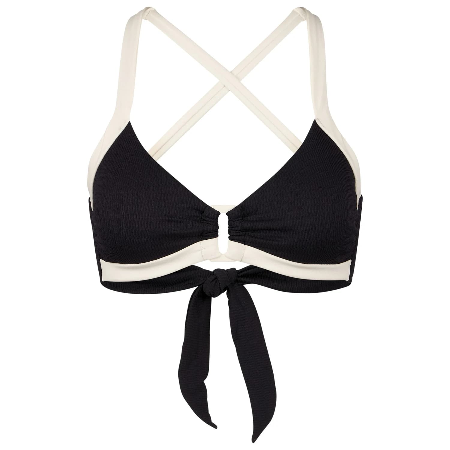 Дамско бикини горнище Seafolly Band Wave Fit Trim Front Bralette Bikini top - Black