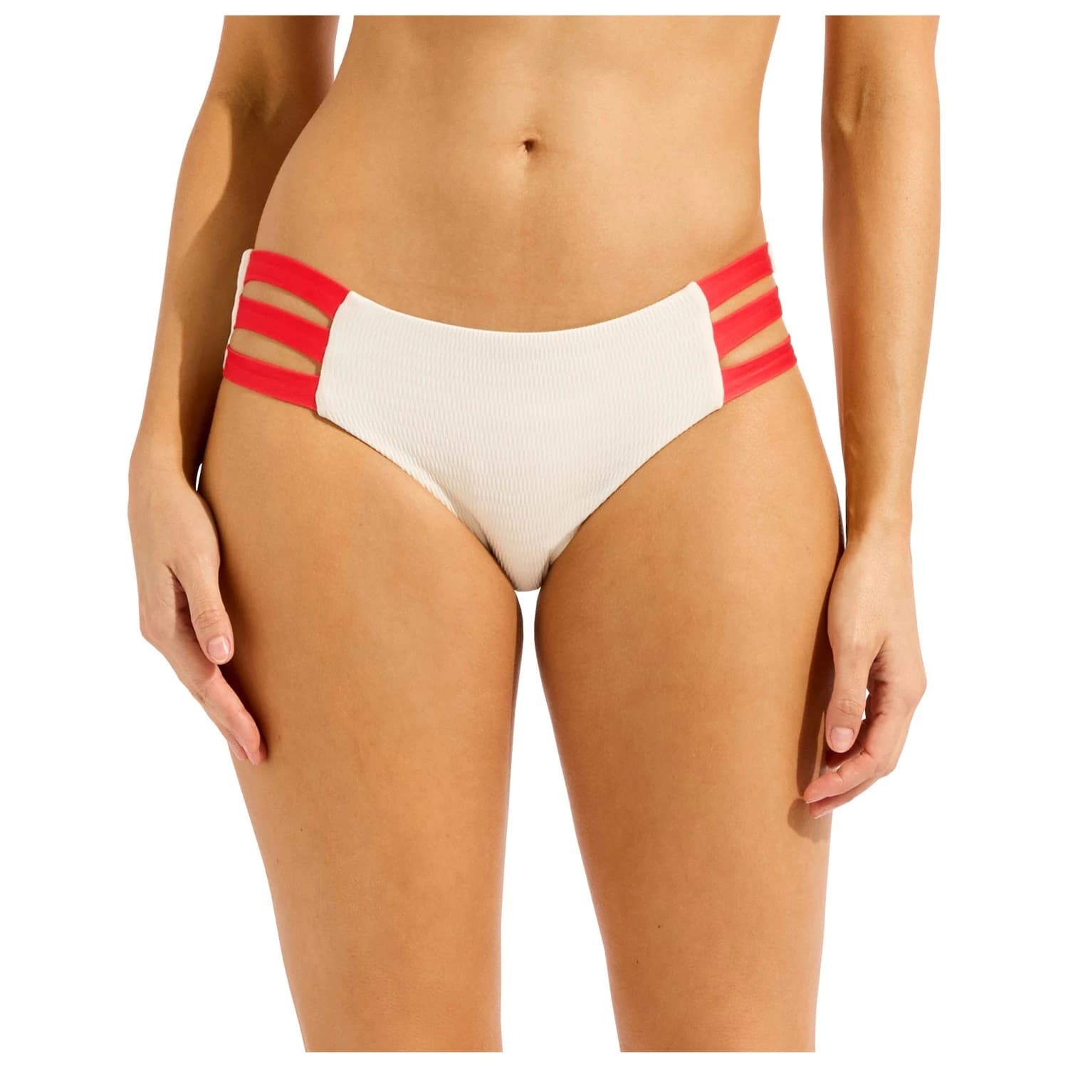 Дамско бикини долнище Seafolly Banf Wave Multi Strap Hipster Pant Bikini bottom - Ecru