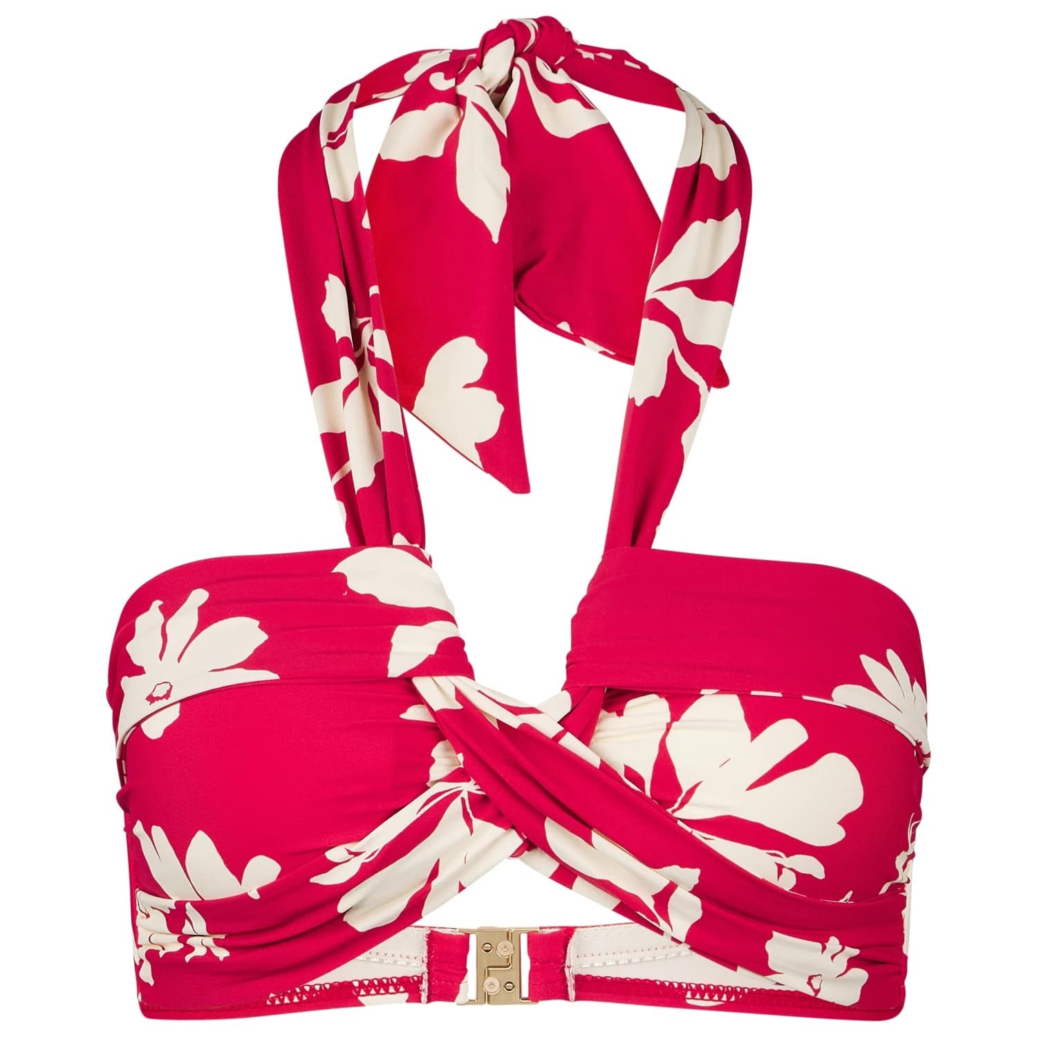 Дамско бикини горнище Seafolly Mayflower Halter Bandeau Bikini top - Cosmo Red