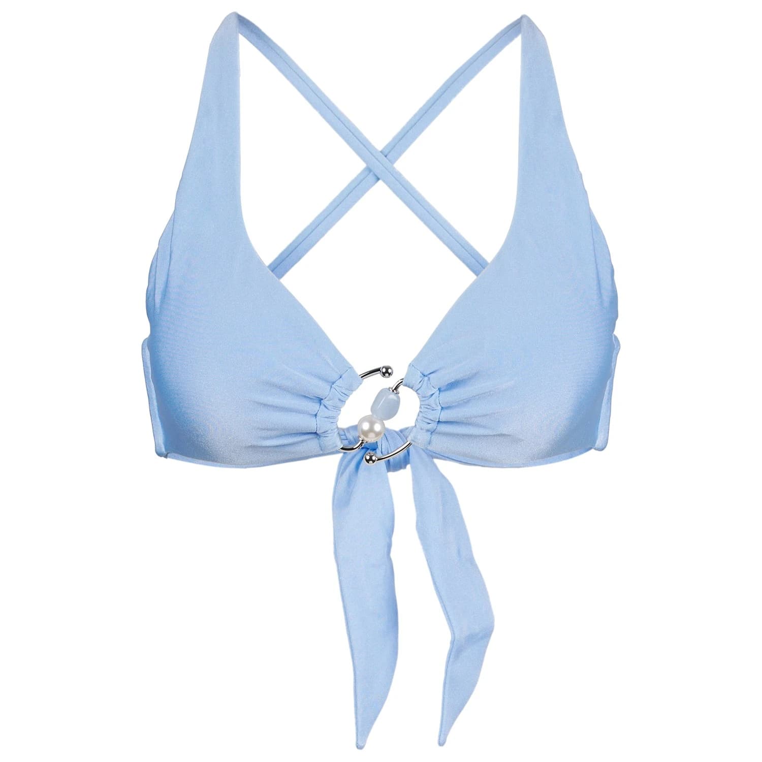 Дамско бикини горнище Seafolly Palermo Multi Fit Longline Tri Bra Bikini top - Powder Blue