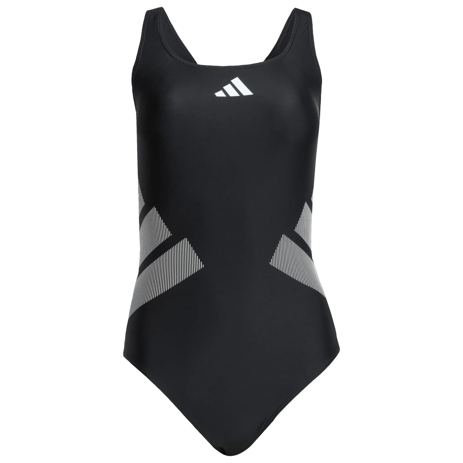 Дамски бански костюм adidas Women's 3 Bar Logo C-Back Suit Swimsuit - Black / White