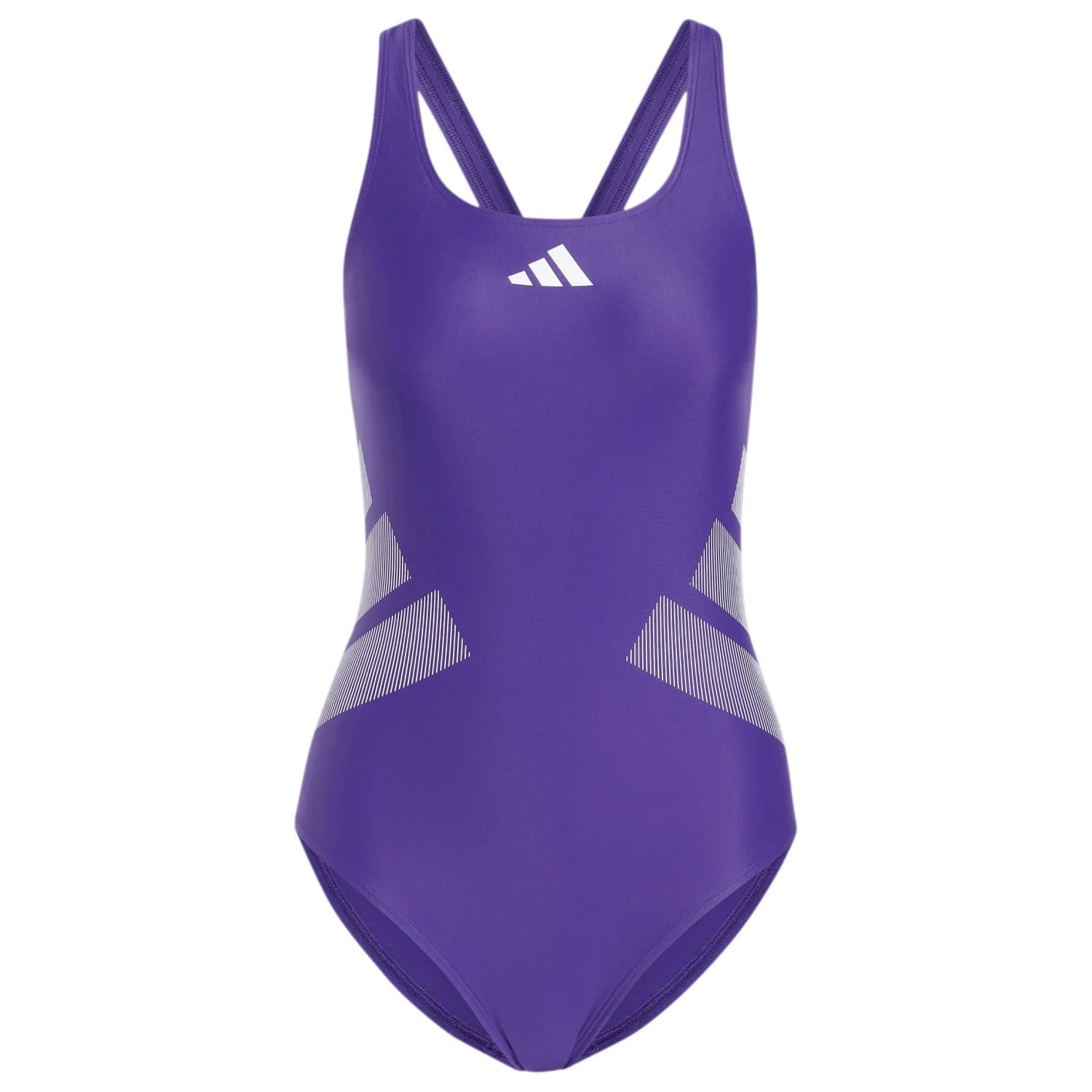 Дамски бански костюм adidas Women's 3 Bar Logo C-Back Suit Swimsuit - Collegiate Purple / White