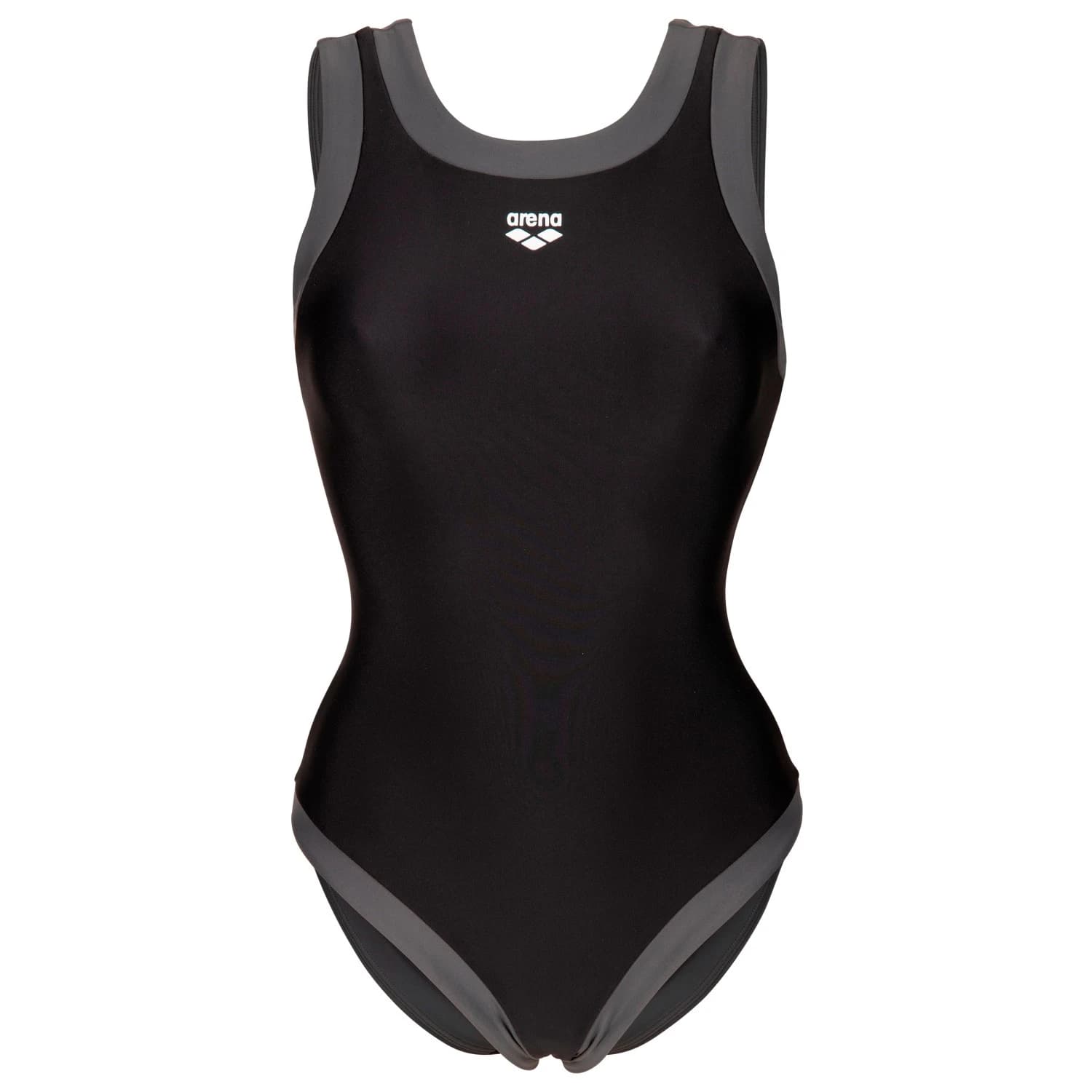 Дамски бански костюм Arena Women's Bold Lines Swimsuit - Black / Asphalt