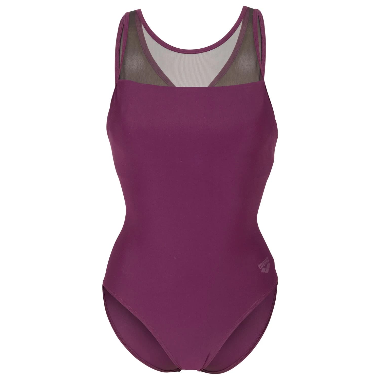 Дамски бански костюм Arena Women's Mesh Swimsuit Cross Back Swimsuit - Bordeaux