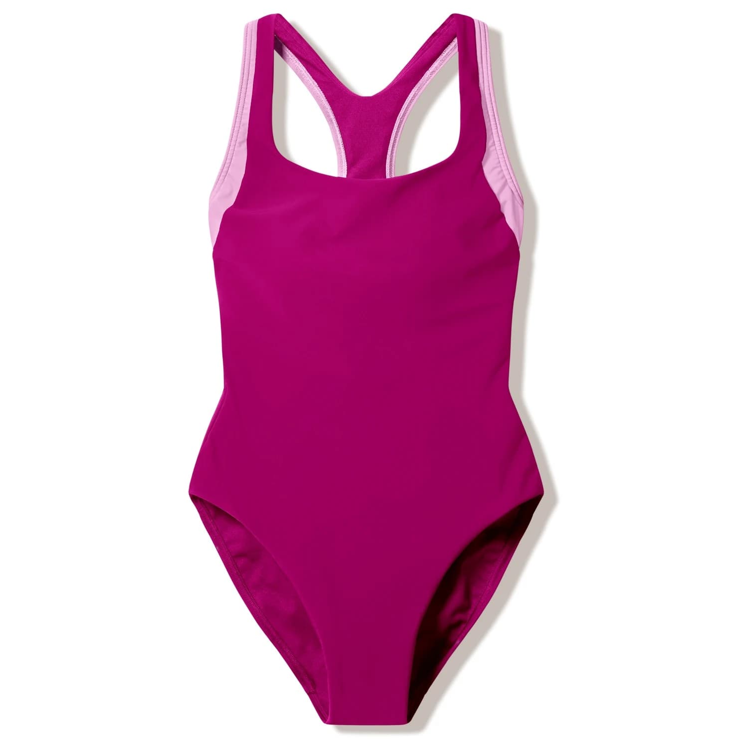 Дамски бански костюм Speedo Women's Colorblock Racerback Swimsuit - Berry Cool