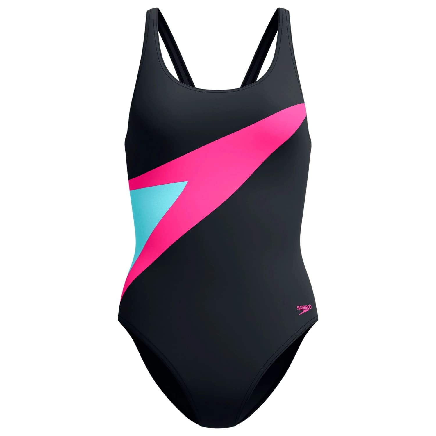 Бански костюм Speedo Women's Hyperboom Butterfly Back Swimsuit - Anthracite / Margarita Pink