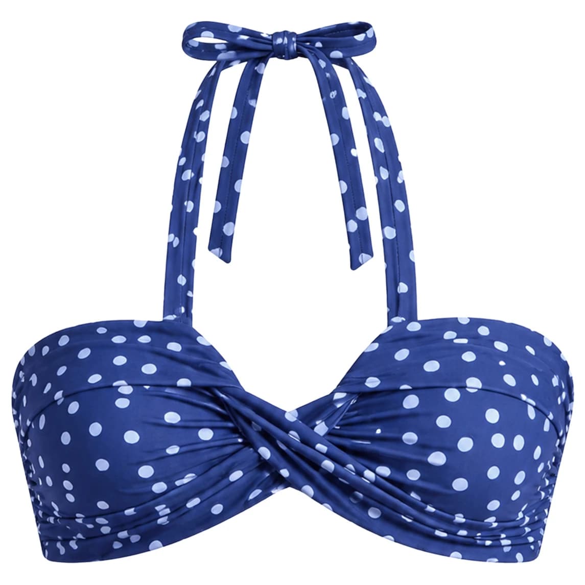 Дамско бикини горнище Seafolly Women's Dolce Dot Halter Bandeau Bikini top - Classic Navy