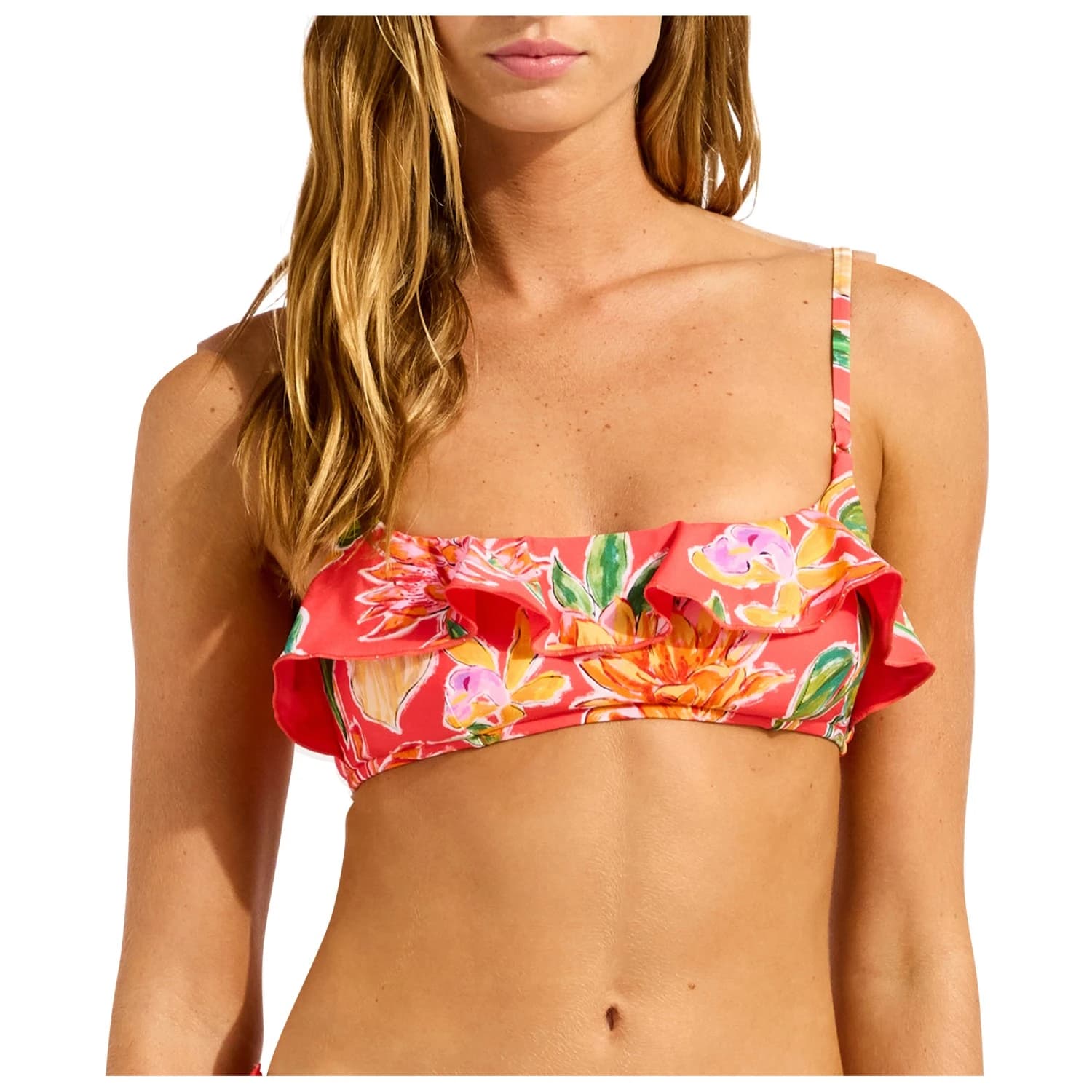 Дамско бикини горнище Seafolly Women's Hothouseflowers Bralette Bikini top - Summer Melon