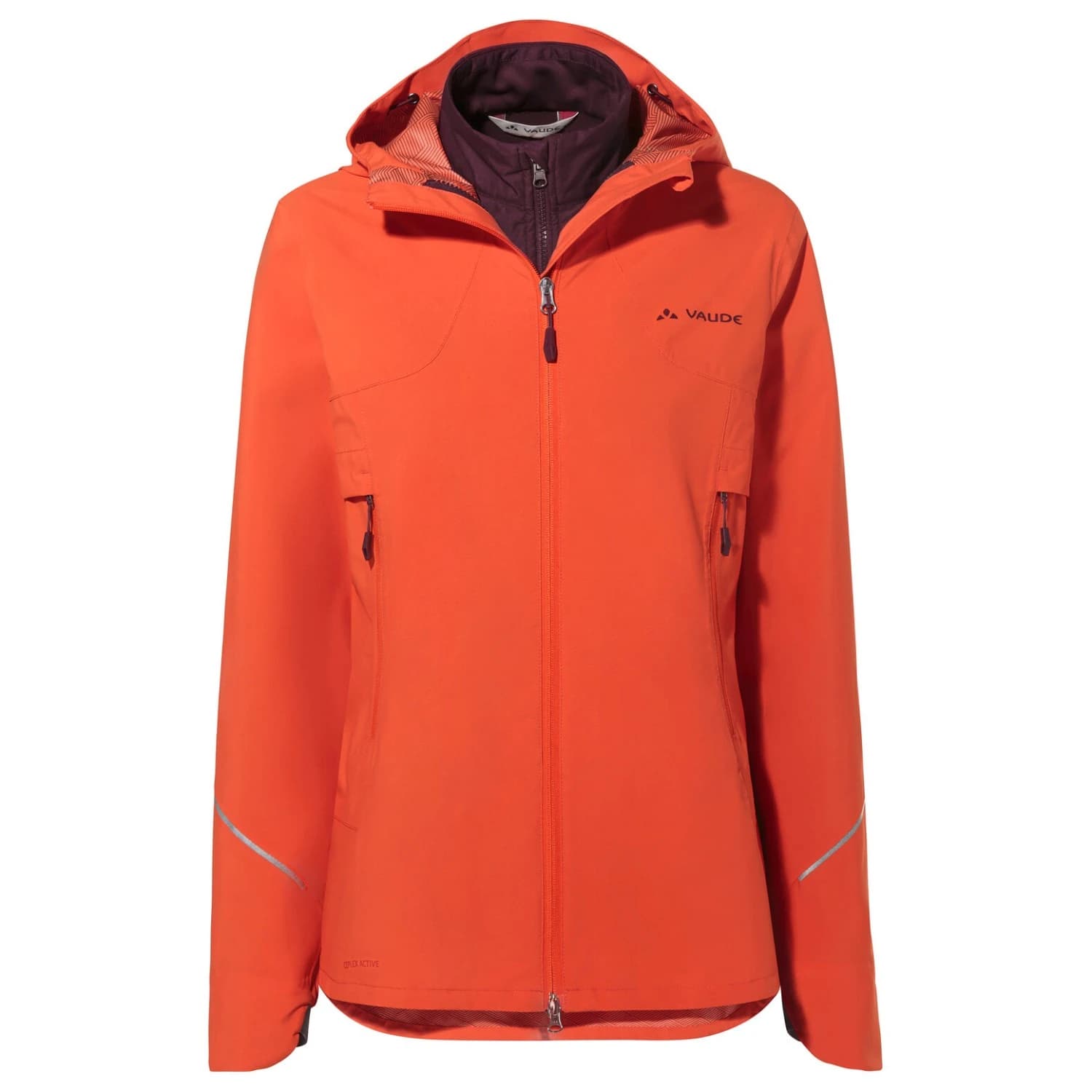 Дамско термо яке за колоездене Vaude Women's Yaras 3in1 Jacket Cycling jacket - Glowing Red