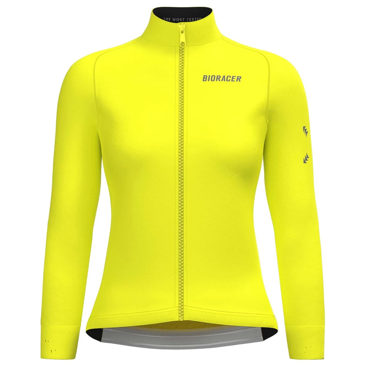 Дамско термо яке за колоездене Bioracer Women's Tempest Protect Pixel Jacket Cycling jacket - Fluo Yellow