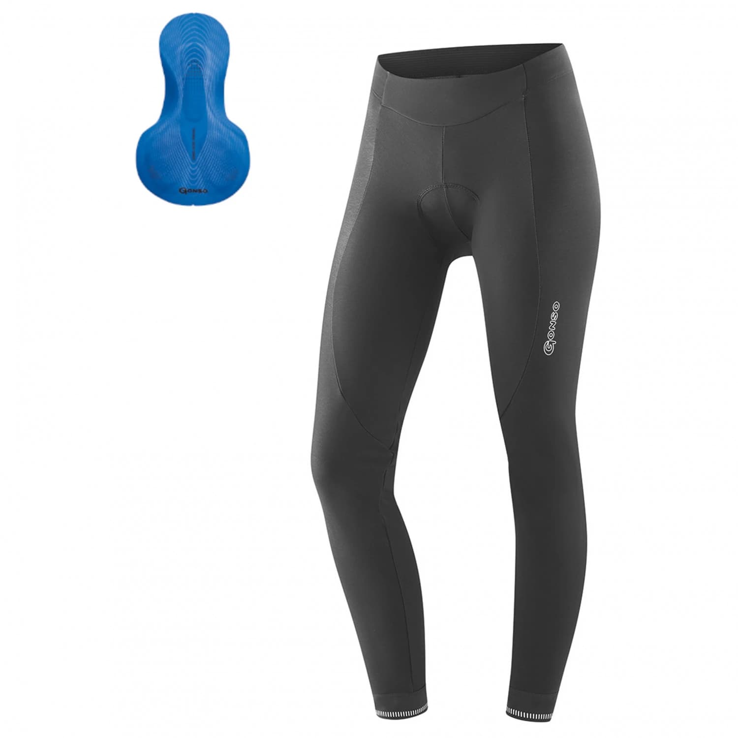 Дамски дълъг панталон за колоездене Gonso Women's Sitivo Tight Cycling bottoms - Black / Sitivo Blue