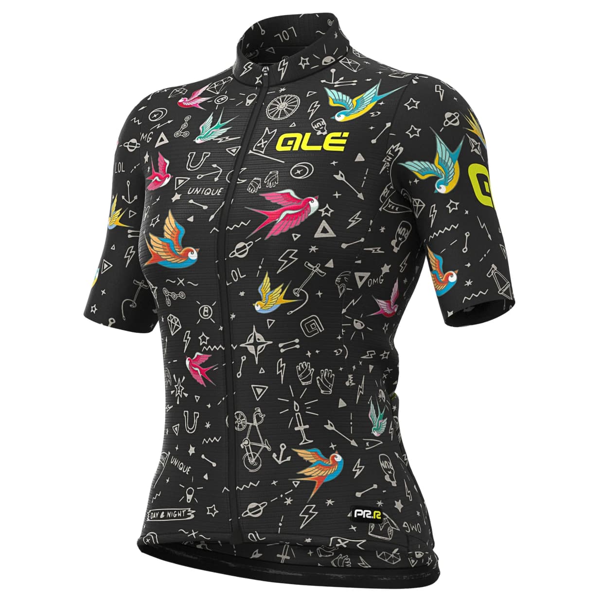 Дамска фланелка с къс ръкав за колоездене Alé Women's Versilia Jersey Graphics Cycling jersey - Black