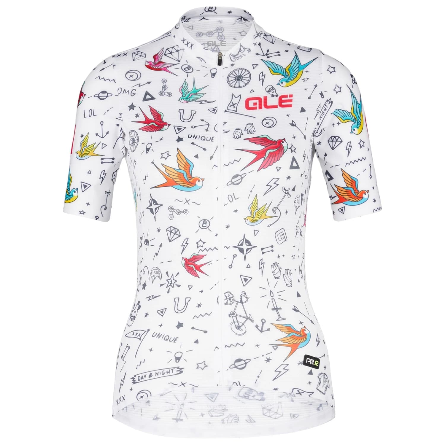 Дамска фланелка с къс ръкав за колоездене Alé Women's Versilia Jersey Graphics Cycling jersey - White