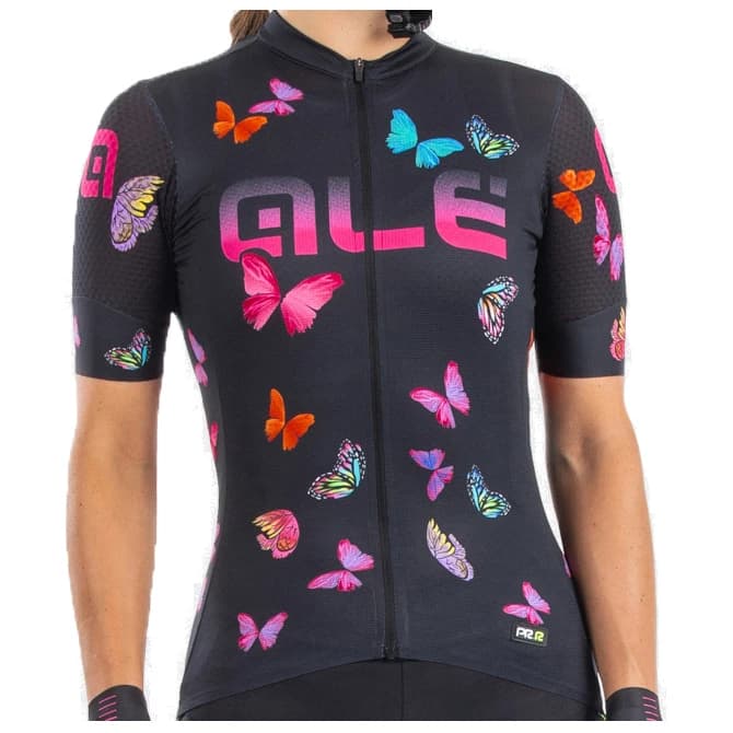 Дамска фланелка с къс ръкав за колоездене Alé Women's Butterfly Jersey Cycling jersey - Black