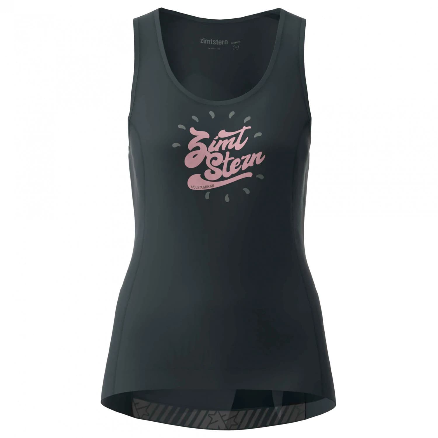 Фланелка с къс ръкав за колоездене Zimtstern Women's Pureflowz Shirt Tank Cycling jersey - Pirate Black / Blush