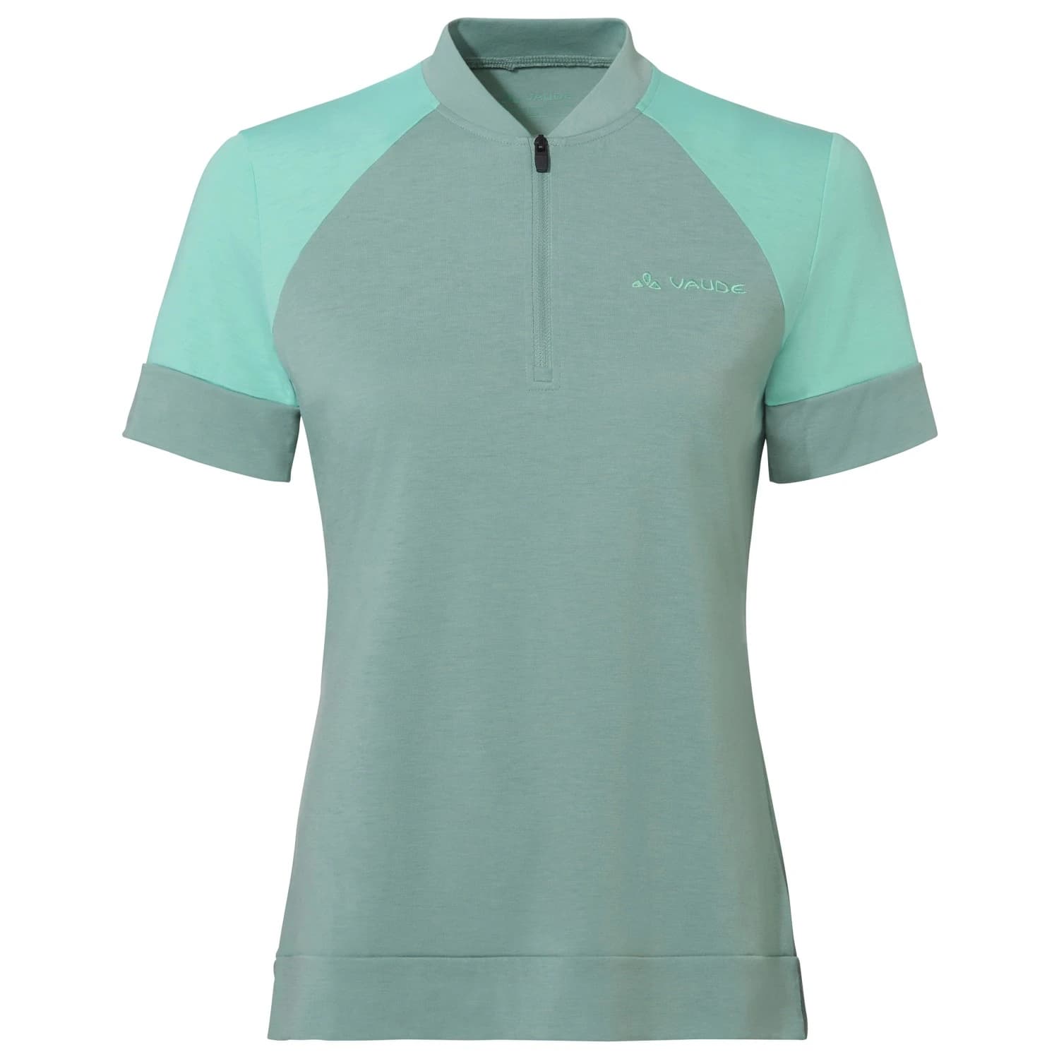 Дамска фланелка с къс ръкав за колоездене Vaude Women's Altissimo Q-Zip Shirt Cycling jersey - Dusty Fern Uni
