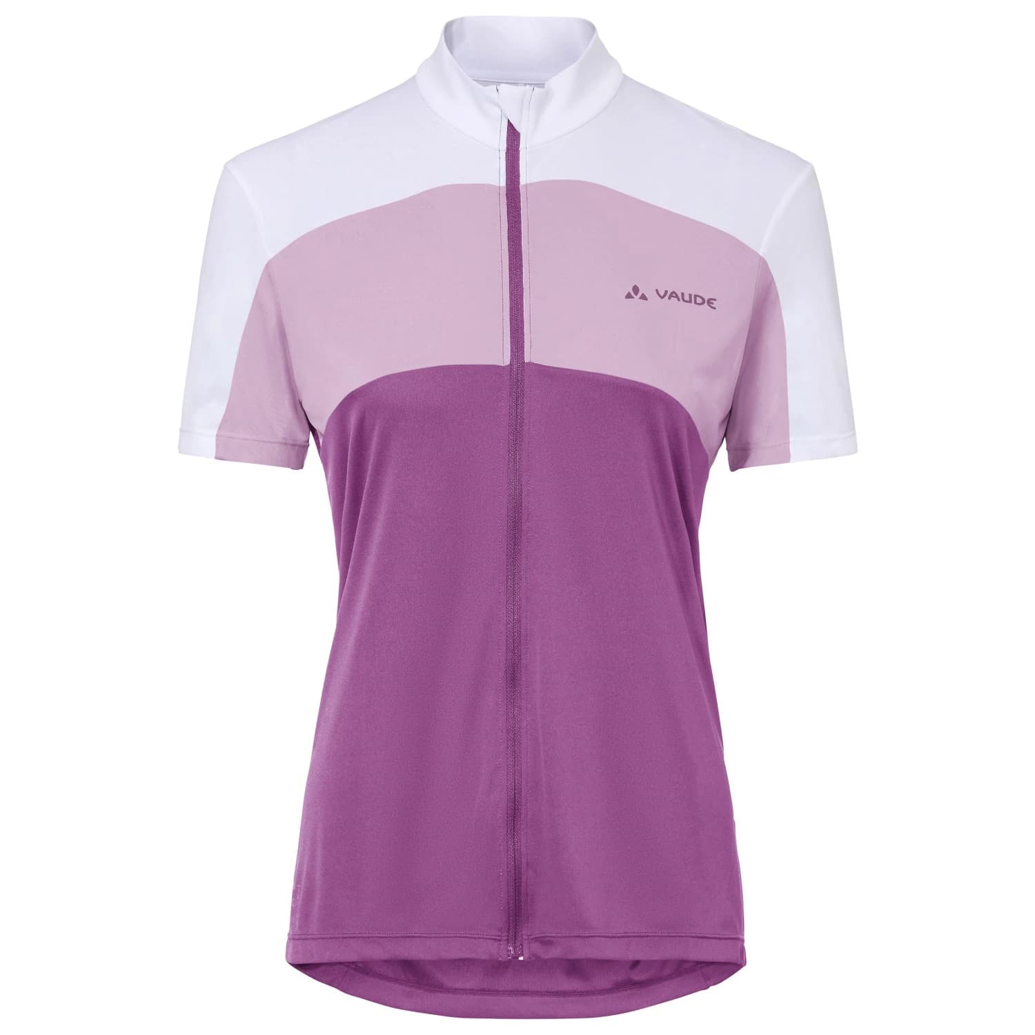 Дамска фланелка с къс ръкав за колоездене Vaude Women's Matera Full Zip Tricot Cycling jersey - Magenta