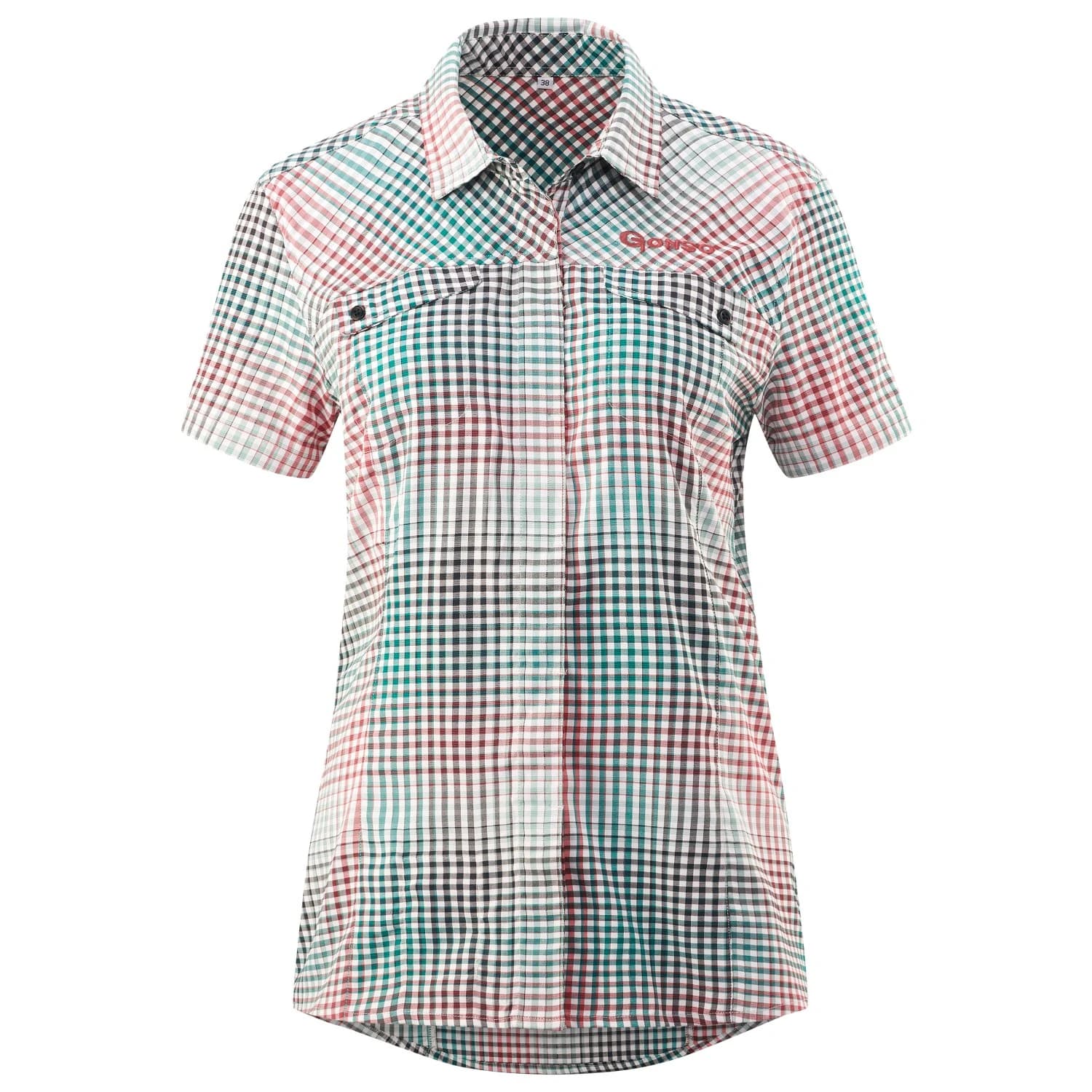 Дамска фланелка с къс ръкав за колоездене Gonso Women's Arenda Cycling jersey - Quetz Green Check