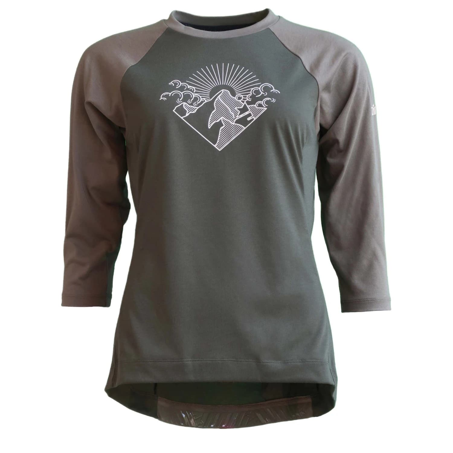 Дамска фланелка с дълъг ръкав за колоездене Zimtstern Women's Pureflowz Shirt 3/4 Cycling jersey - Forest Night / Dusty Olive