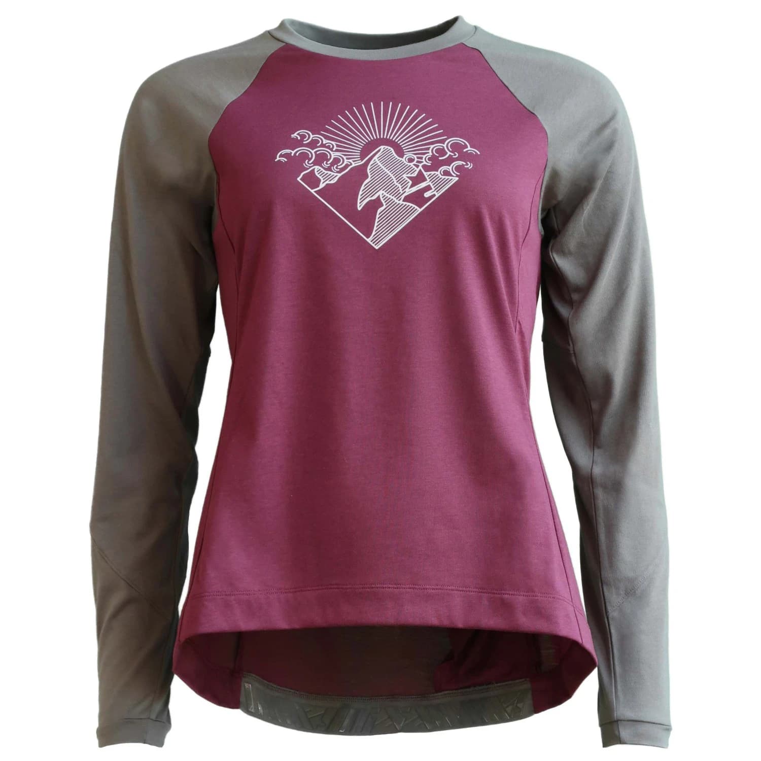 Дамска фланелка с дълъг ръкав за колоездене Zimtstern Women's Pureflowz Shirt L/S Cycling jersey - Windsor Wine / Dusty Olive