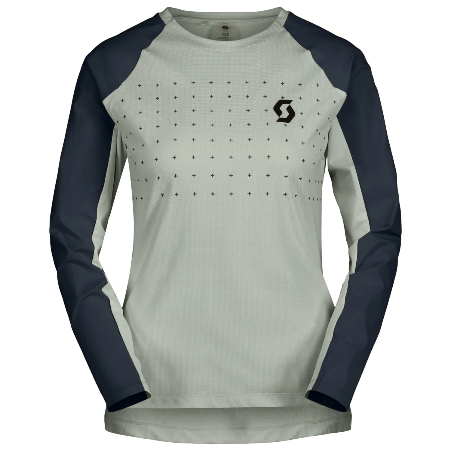Дамска фланелка с дълъг ръкав за колоездене Scott Women's Tee Trail Vertic Pro L/S Cycling jersey - Spray Grey / Dark Blue