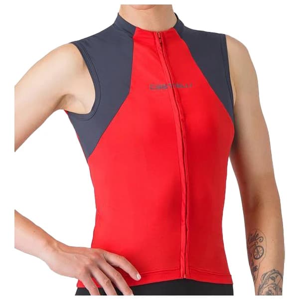 Дамски потник за колоездене Castelli Women's Sole Sleeveless Jersey Cycling singlet - Hibiscus / Twilight Blue