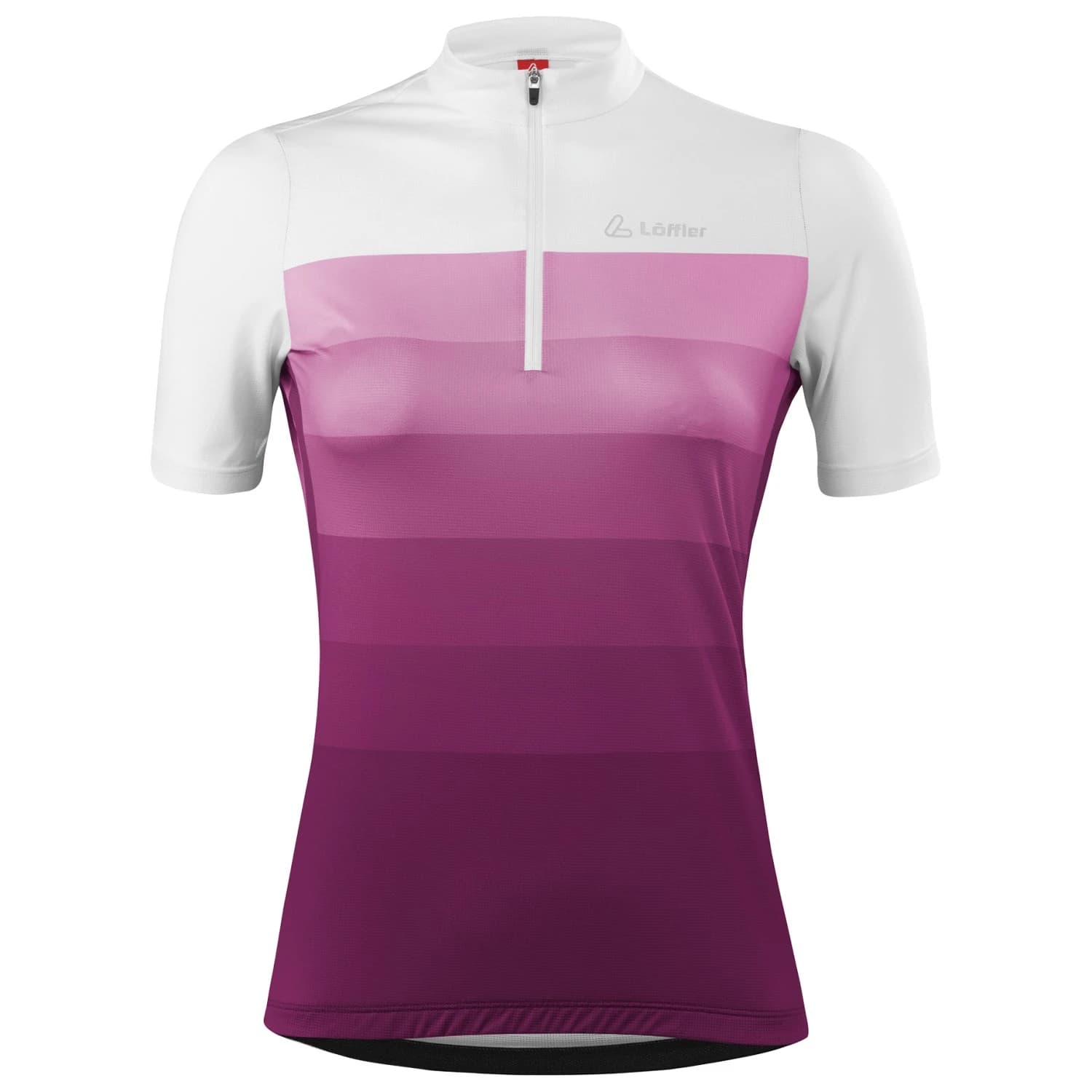 Дамска фланелка с къс ръкав за колоездене Löffler Women's Bike Jersey Half-Zip Rainbow Mid Cycling jersey - Bordeaux