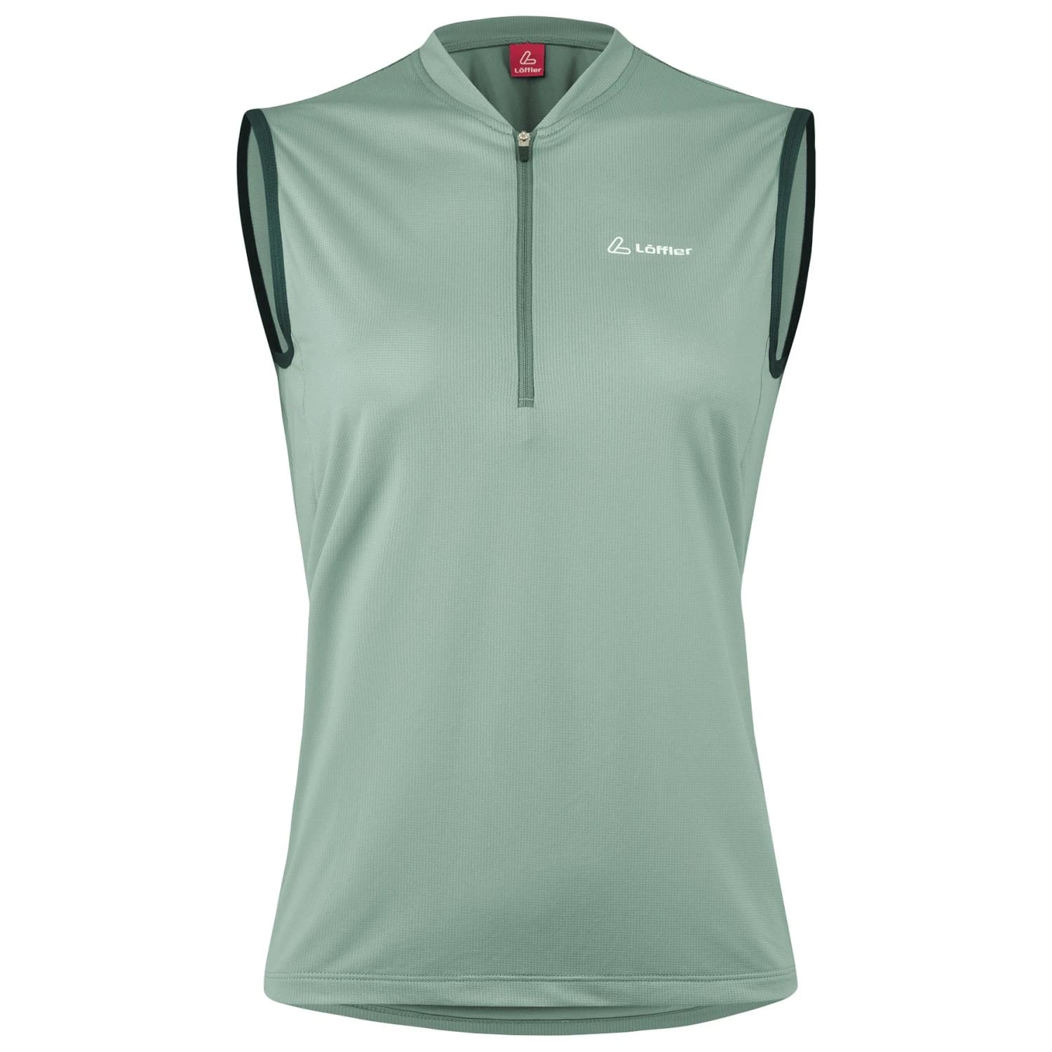 Дамски потник за колоездене Löffler Women's Bike Sleeveless Shirt Half-Zip Plain Cycling singlet - Cottage / Forest