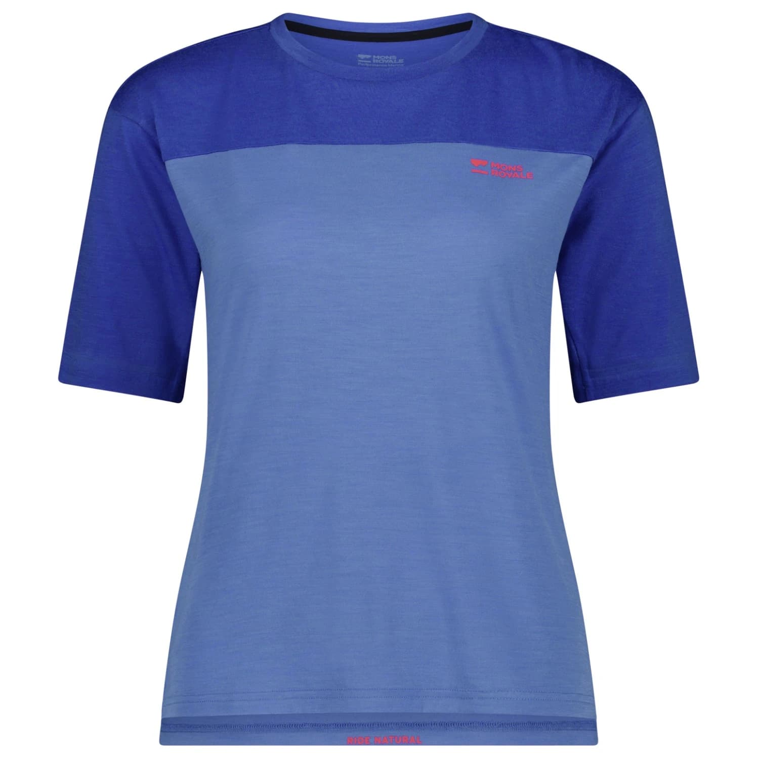 Дамска фланелка с къс ръкав за колоездене Mons Royale Women's Diversion Merino Bike Jersey S/S Cycling jersey - Ocean / Ultramarine