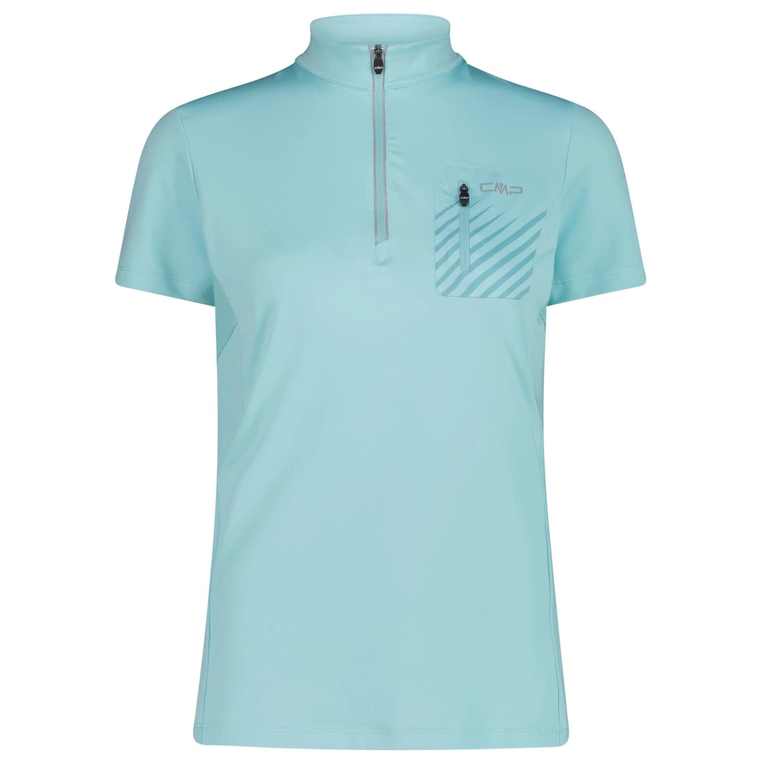 Дамска фланелка с къс ръкав за колоездене CMP Women's Breast Pocket T-Shirt Free Bike Cycling jersey - Lagoon