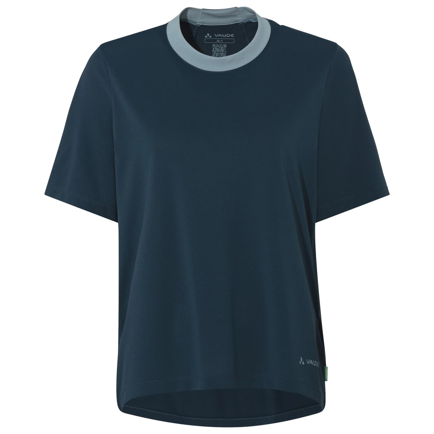 Дамска фланелка с къс ръкав за колоездене Vaude Women's Loamer Shirt Cycling jersey - Dark Sea