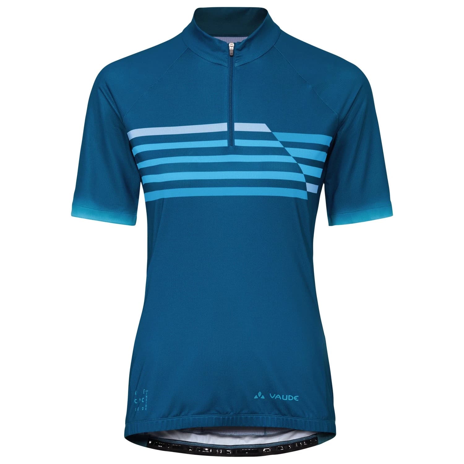 Дамска фланелка с къс ръкав за колоездене Vaude Women's Posta Half Zip Tricot II Cycling jersey - Shore Blue