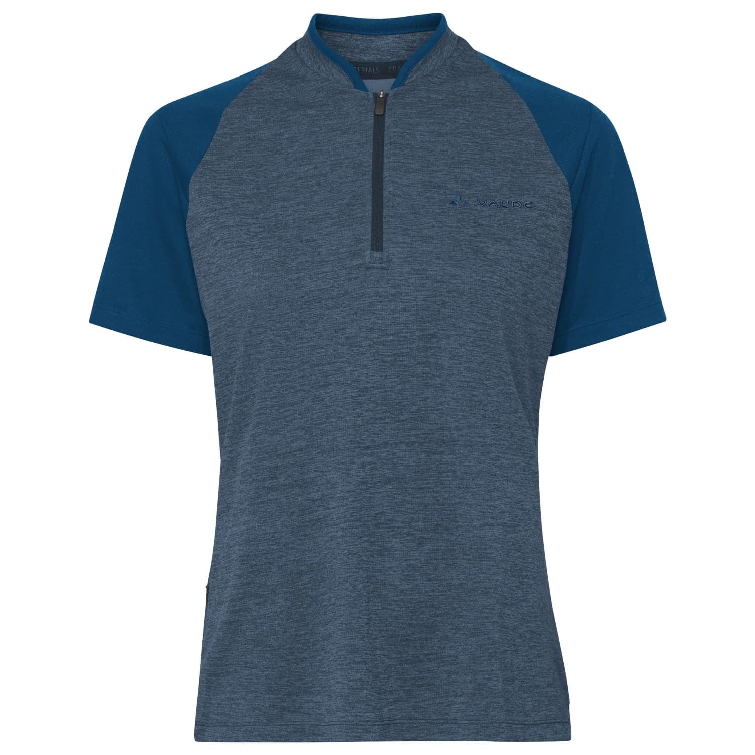 Дамска фланелка с къс ръкав за колоездене Vaude Women's Tamaro Half Zip Shirt IV Cycling jersey - Dark Sea Uni