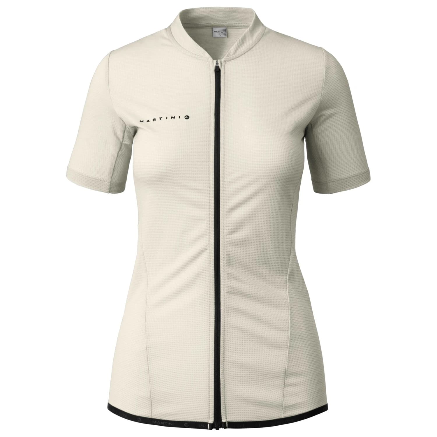 Дамска фланелка с къс ръкав за колоездене Martini Women's Flowtrail Zip Shirt Cycling jersey - Off-White / Black
