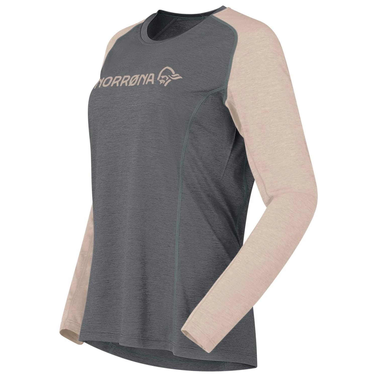 Дамска фланелка с дълъг ръкав за колоездене Norrøna Women's Fjørå Equaliser Lightweight Long Sleeve Cycling jersey - Beluga / Winter Twig