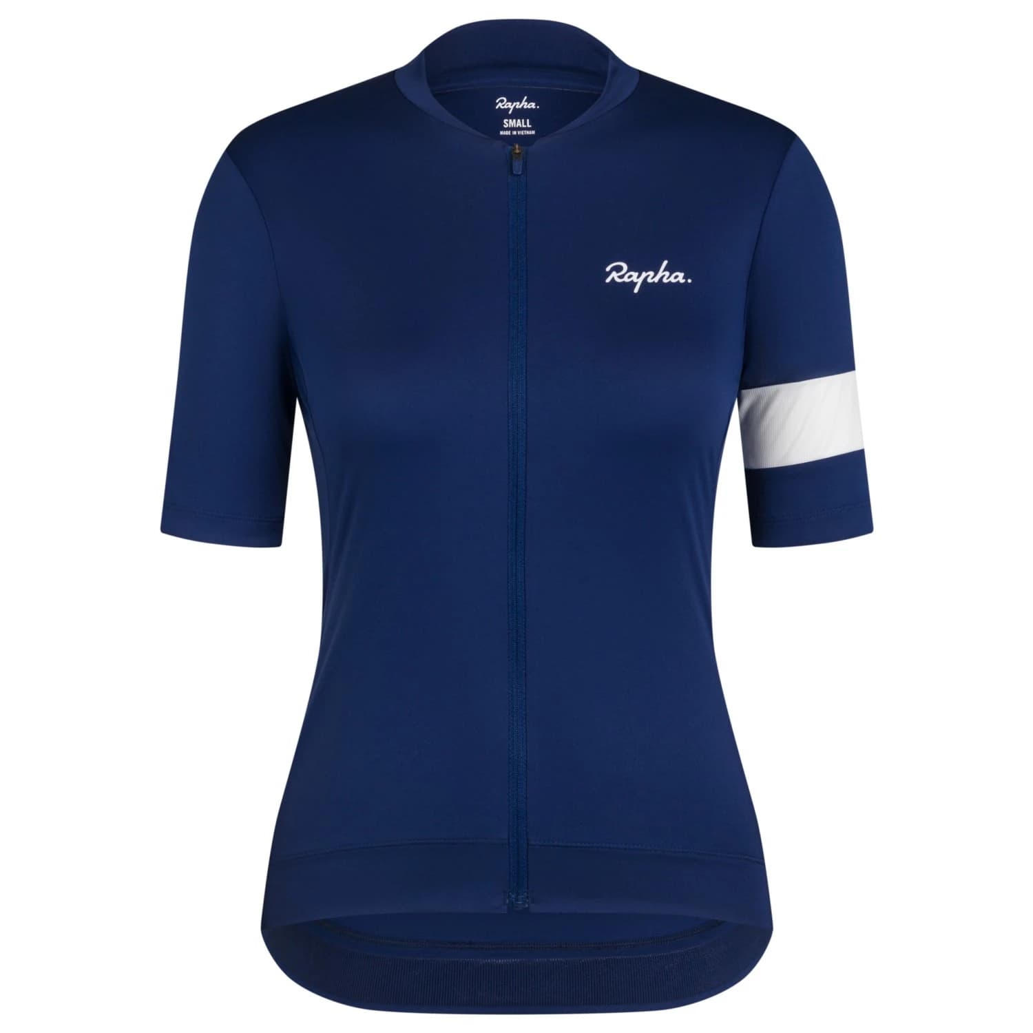 Дамска фланелка с къс ръкав за колоездене Rapha Women's Core Jersey Cycling jersey - Blue / White Stripe