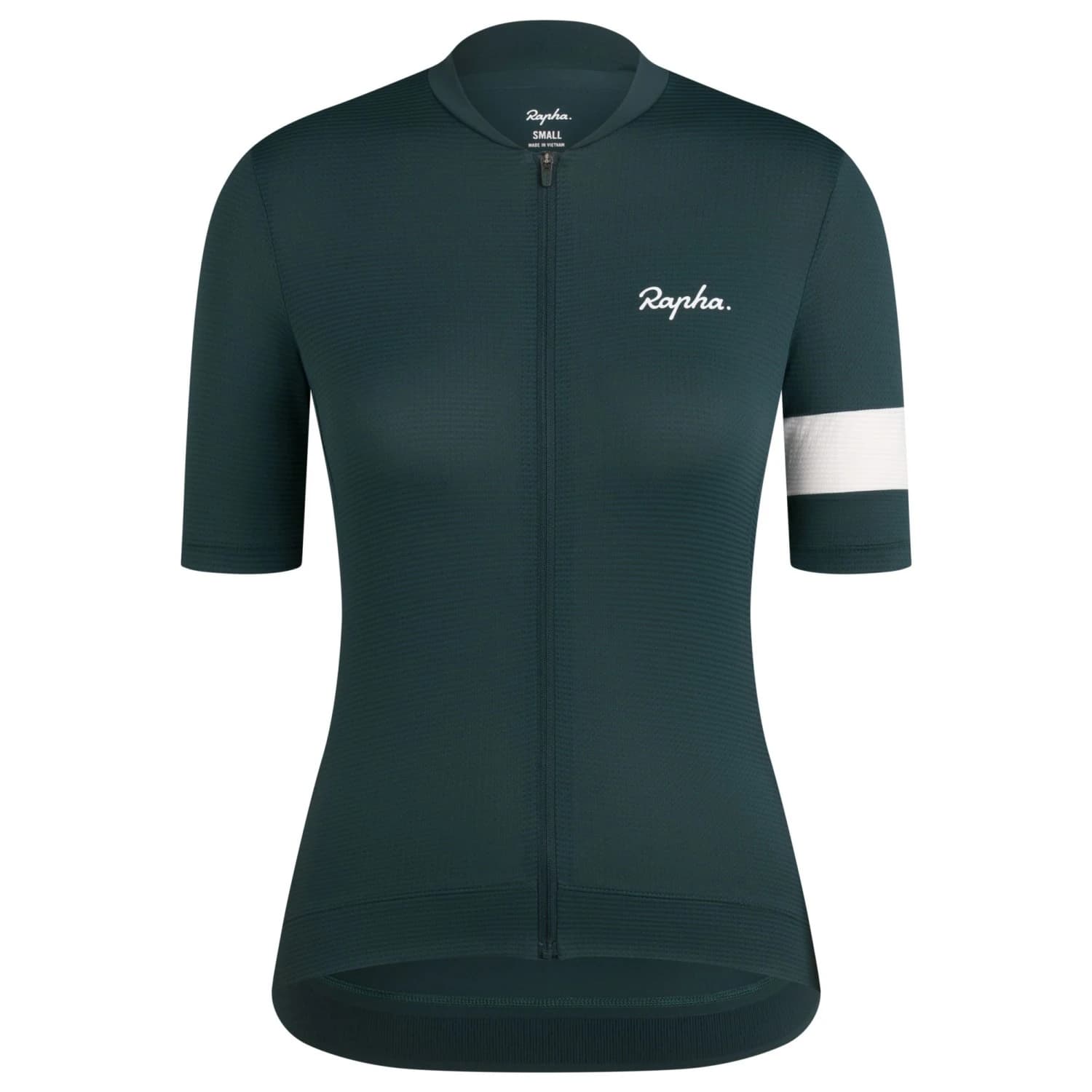 Дамска фланелка с къс ръкав за колоездене Rapha Women's Core Lightweight Jersey Cycling jersey - Forest Green / White