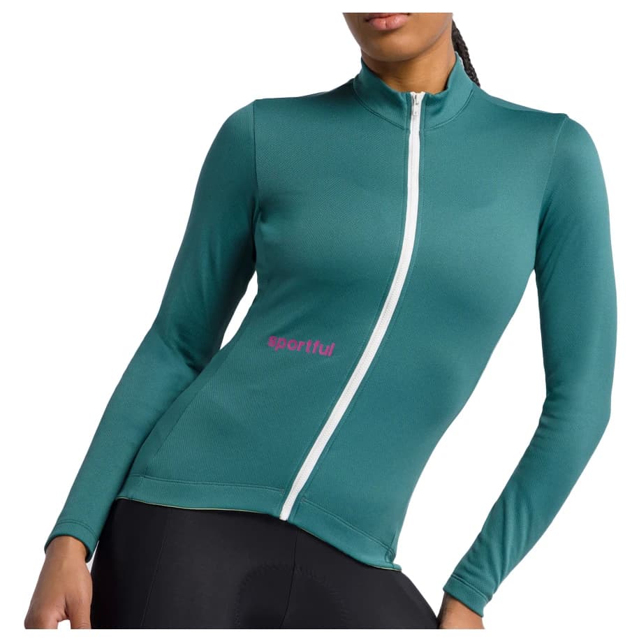 Дамска фланелка с дълъг ръкав за колоездене Sportful Women's Classic Thermal Jersey Cycling jersey - Smoky Emerald