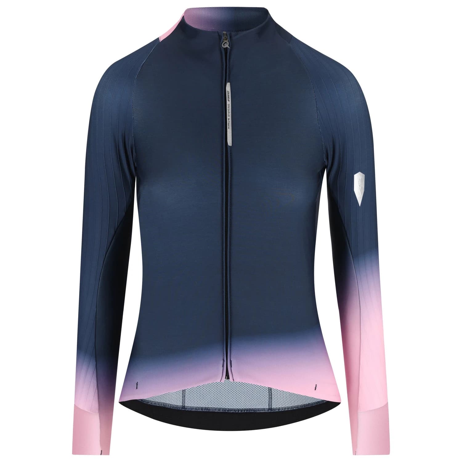 Дамска фланелка с дълъг ръкав за колоездене Q36.5 Women's Gregarius Hybrid Collar Fade L/S Jersey Cycling jersey - Nautica Blue